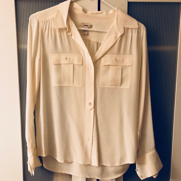 J. Crew Tops - J.Crew classic silk white blouse small